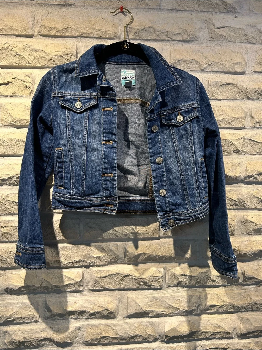 Old Navy Girls Medium Blue Cropped Denim Jacket